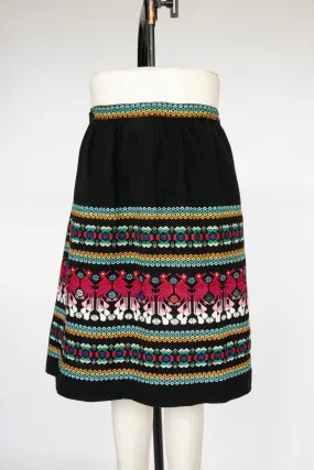 1970s Wrap Skirt Woven Cotton Guatemalan M