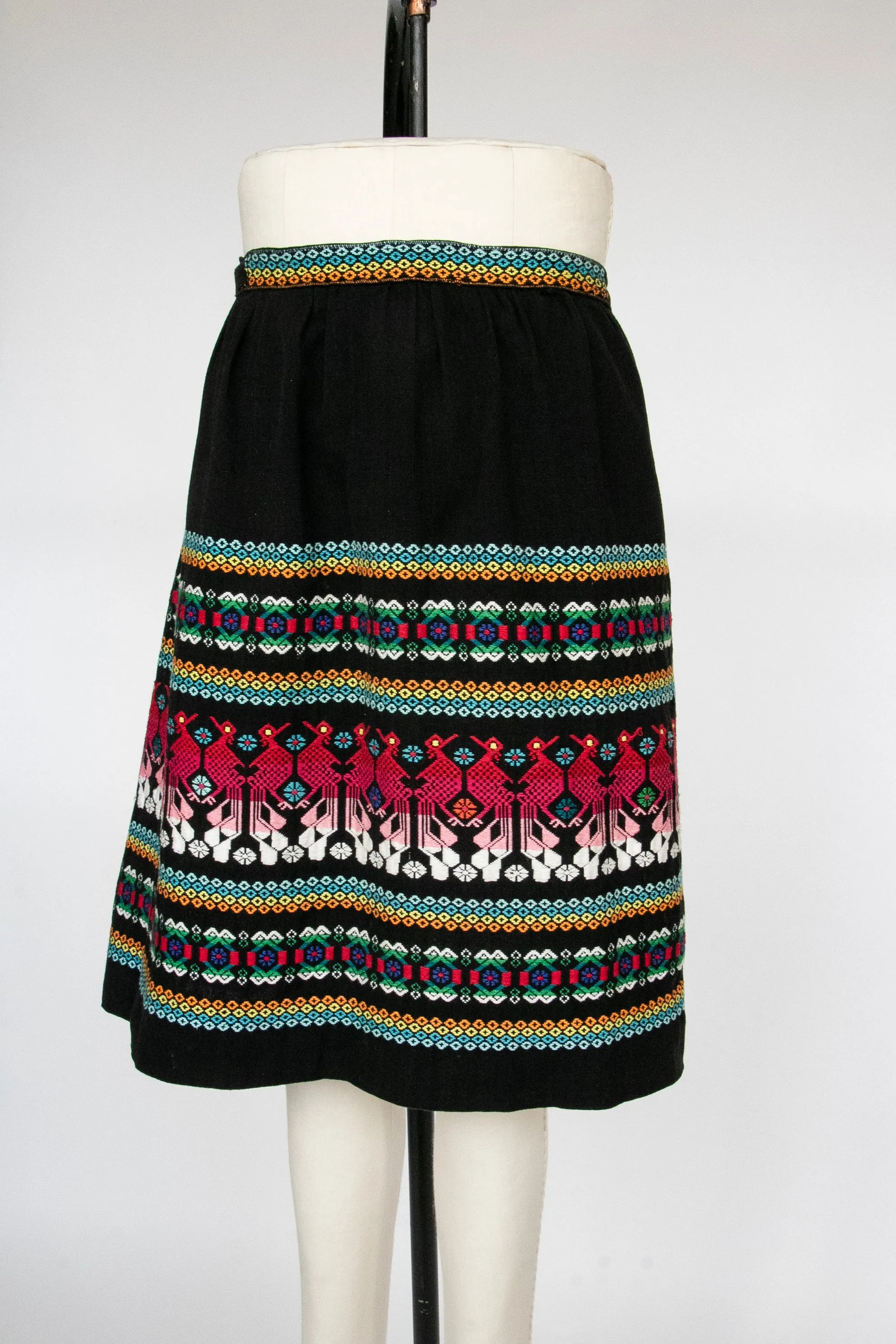 1970s Wrap Skirt Woven Cotton Guatemalan M