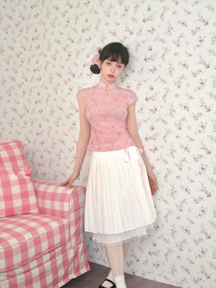 A-line pleated skirt【s0000007619】