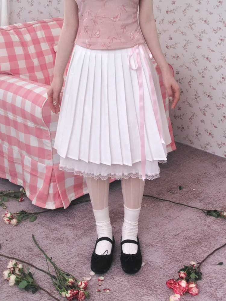 A-line pleated skirt【s0000007619】