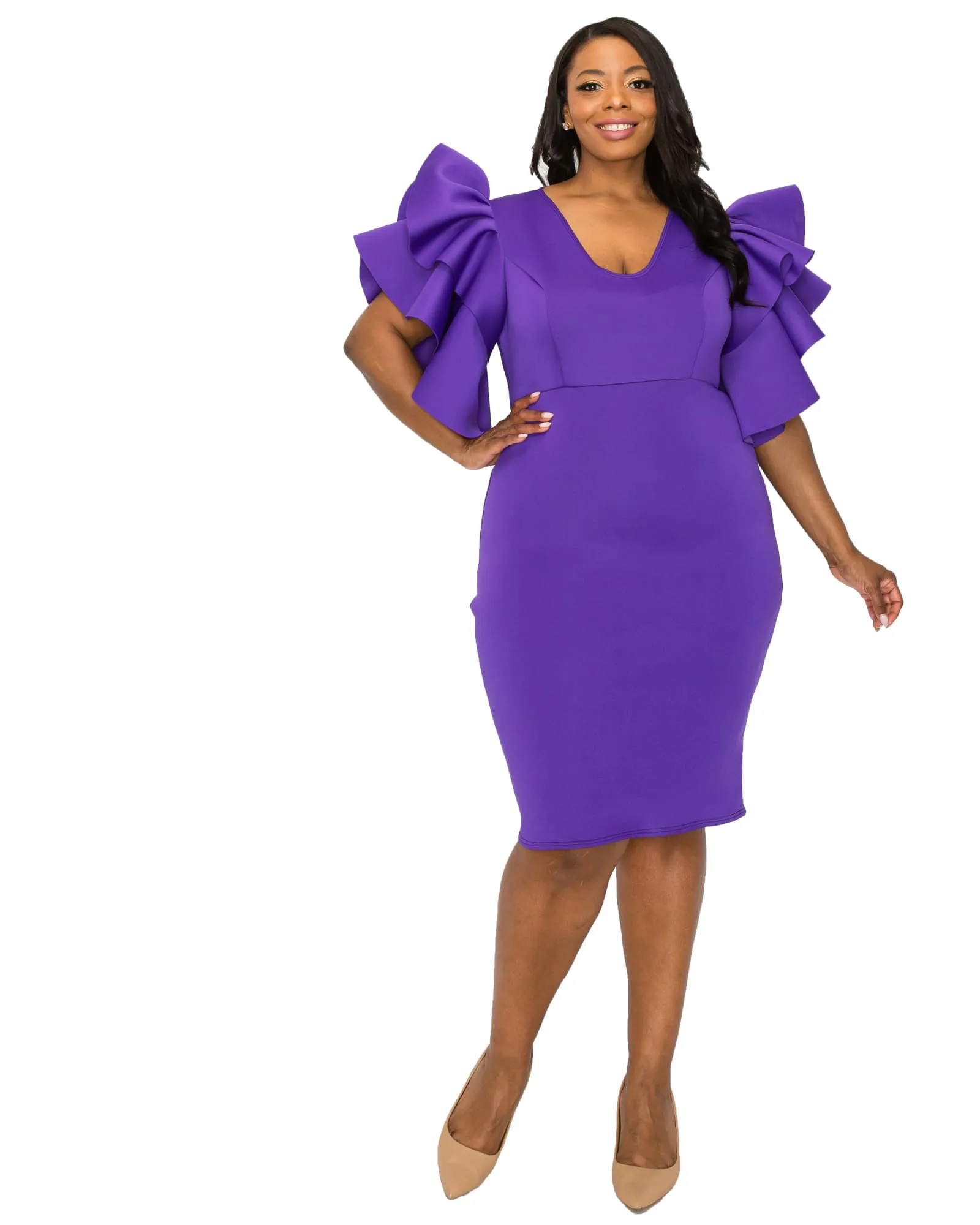 Aaliyah Statement Dress | Purple