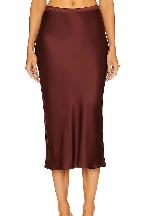 Anine Bing - Bar Silk Skirt (bordeaux burgundy)