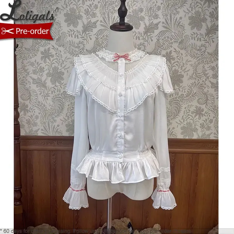 Bear & Doll ~ Sweet Long Sleeve Lolita Peplum Blouse by Alice Girl ~ Pre-order