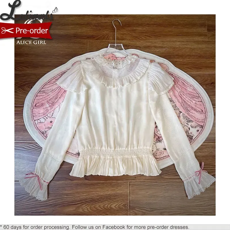 Bear & Doll ~ Sweet Long Sleeve Lolita Peplum Blouse by Alice Girl ~ Pre-order