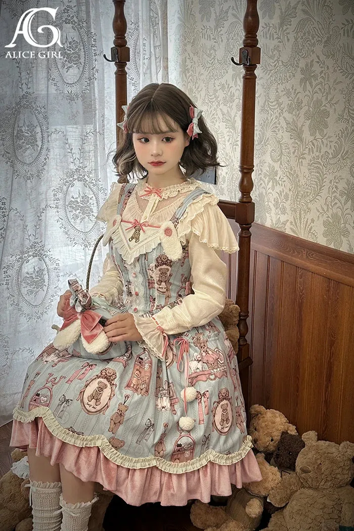 Bear & Doll ~ Sweet Long Sleeve Lolita Peplum Blouse by Alice Girl ~ Pre-order