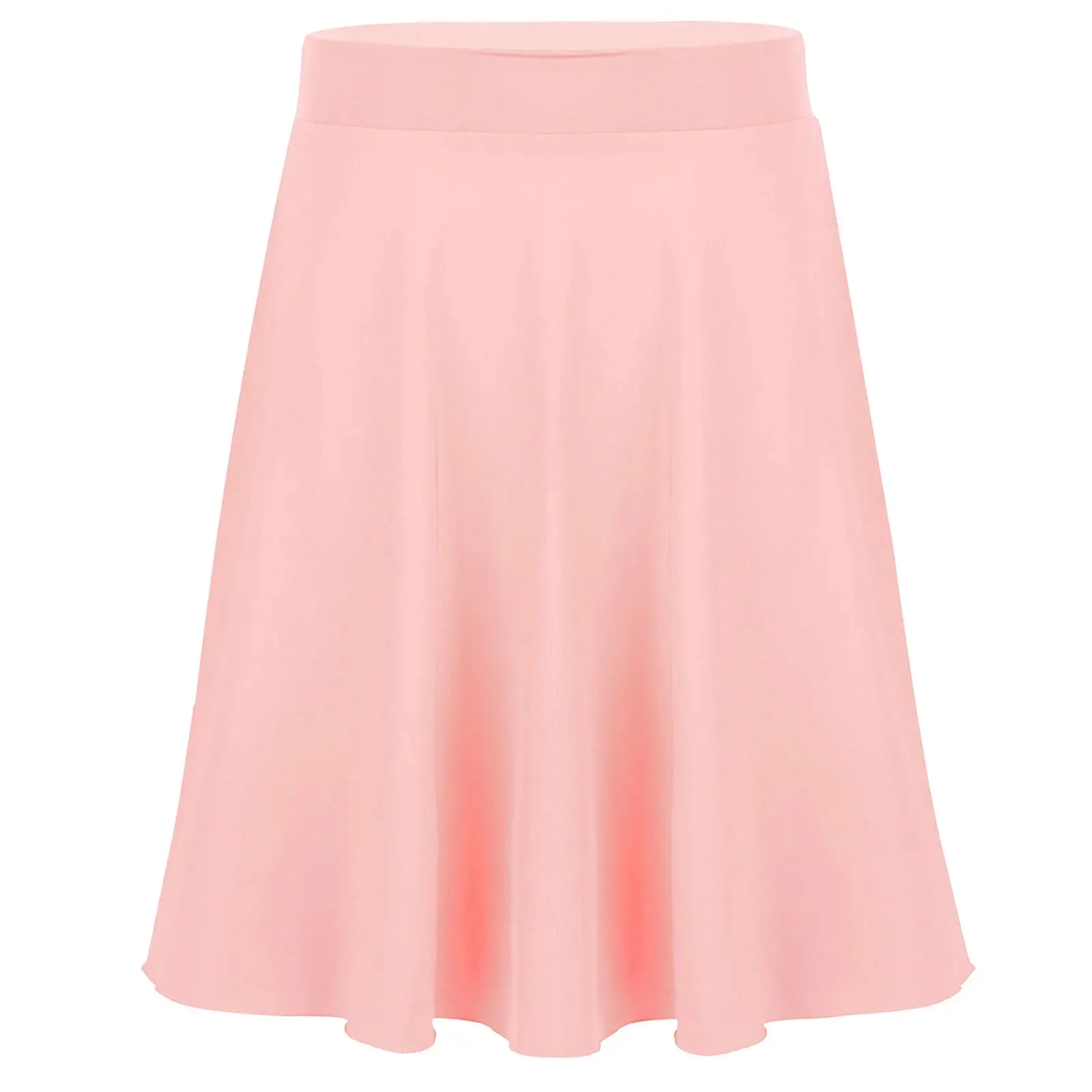 Big Girls Skater Skirt Solid Color Lightweight Stretchy Knee Length A-line Skirts Teen Kids Casual Party Costume Dance Skirt