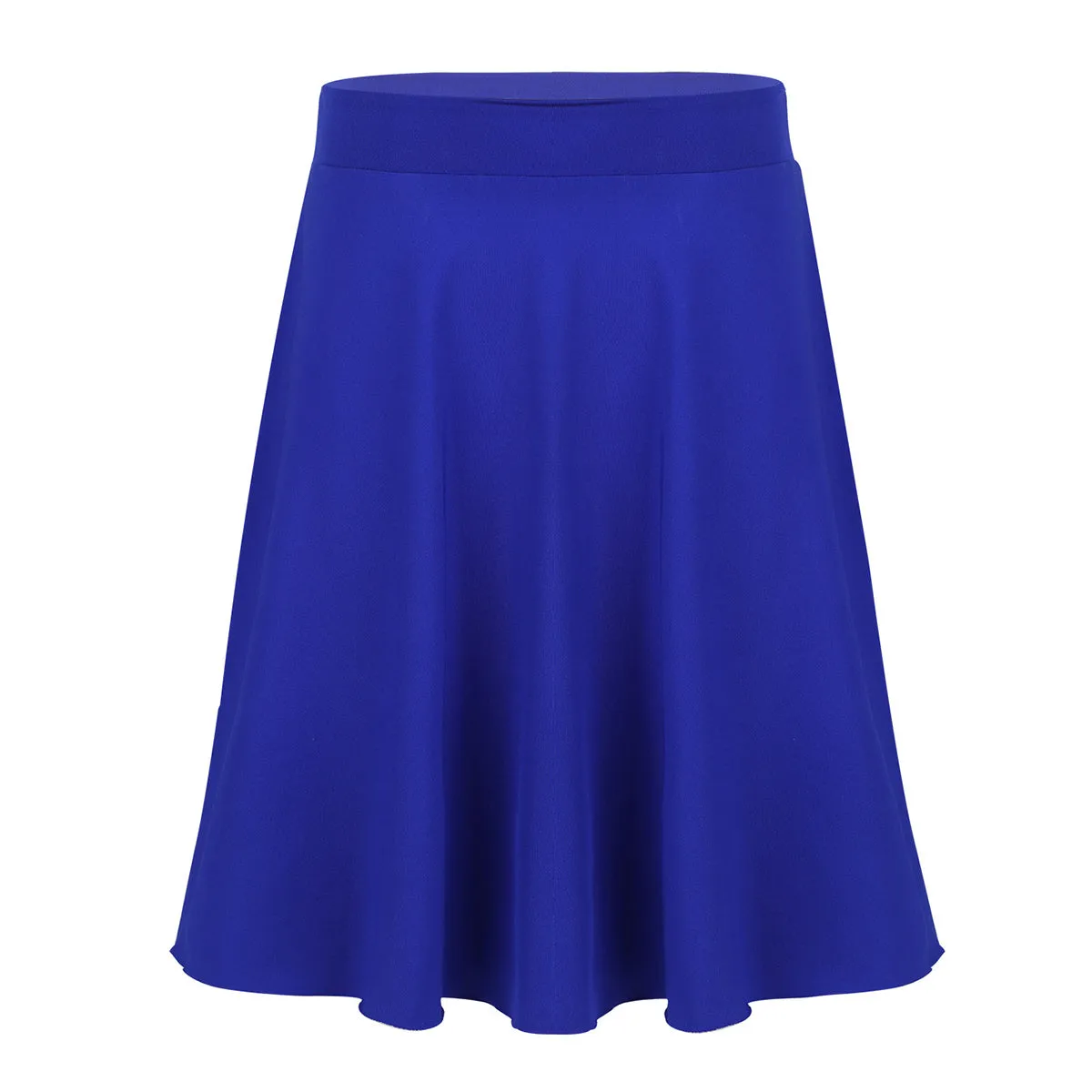 Big Girls Skater Skirt Solid Color Lightweight Stretchy Knee Length A-line Skirts Teen Kids Casual Party Costume Dance Skirt