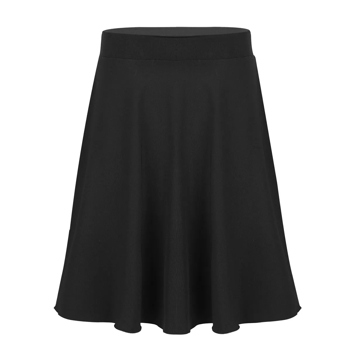 Big Girls Skater Skirt Solid Color Lightweight Stretchy Knee Length A-line Skirts Teen Kids Casual Party Costume Dance Skirt