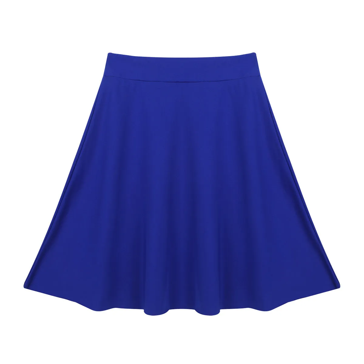 Big Girls Skater Skirt Solid Color Lightweight Stretchy Knee Length A-line Skirts Teen Kids Casual Party Costume Dance Skirt