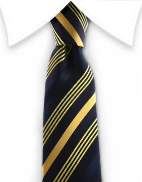 Black and Golden Yellow Striped Skinny Tie