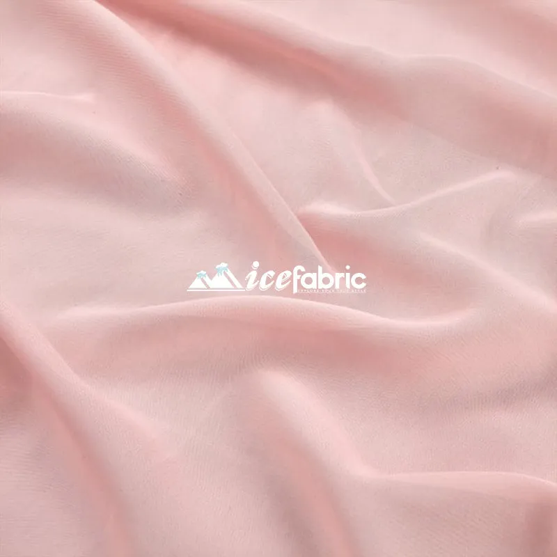 Blush Pink Mia Chiffon Fabric / 60’’ Wide Soft chiffon Sheer Fabric