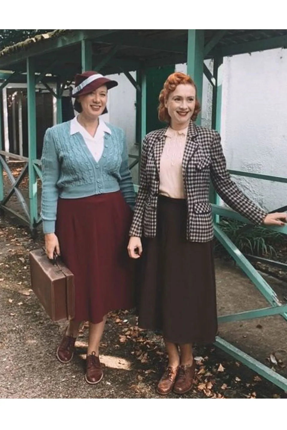 Classic 1940s Style A-Line Skirt in Burgundy