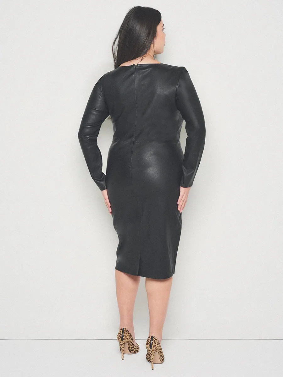 CURVE MRS. SMITH STRETCH LEATHER DRESS