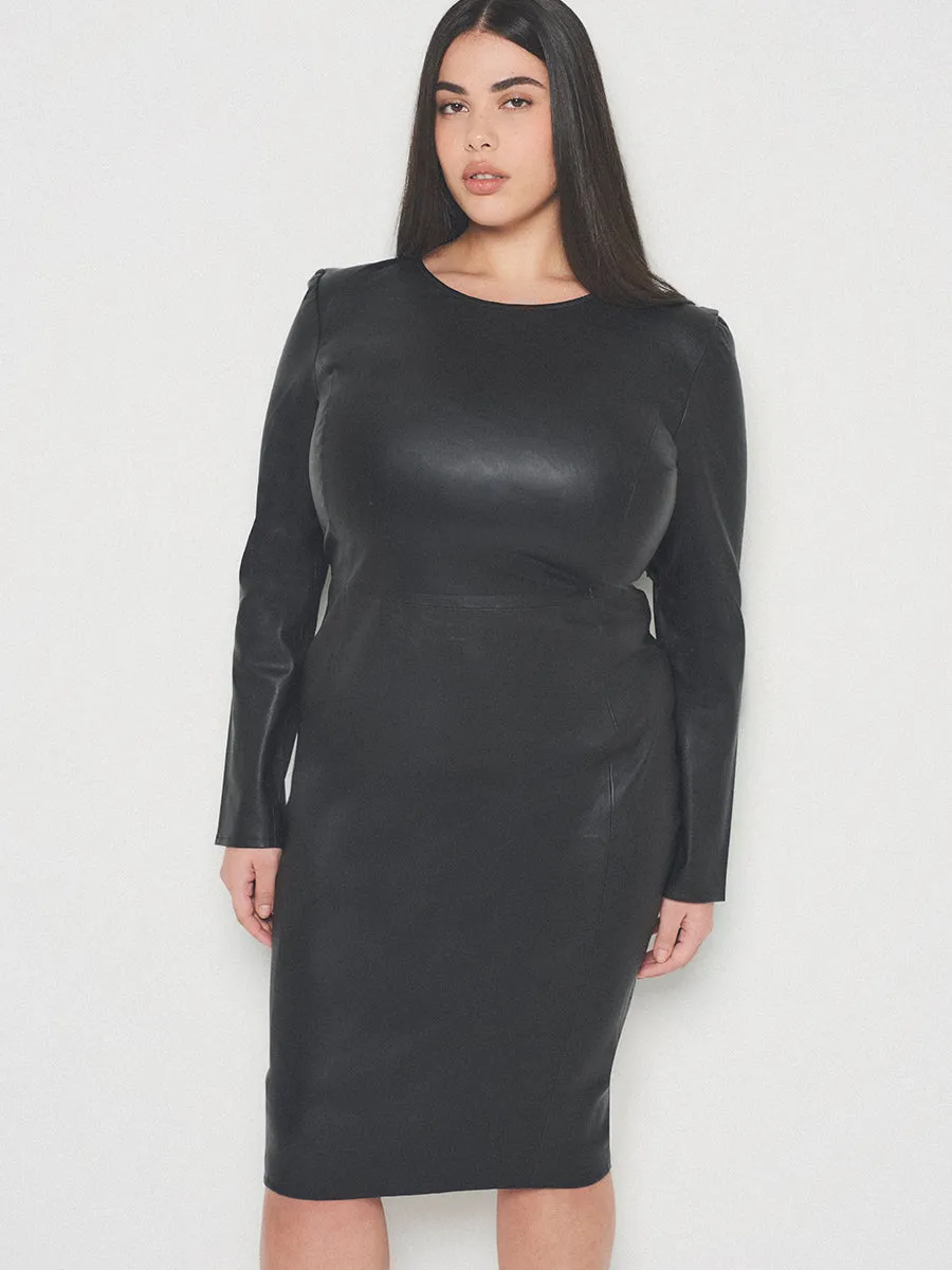 CURVE MRS. SMITH STRETCH LEATHER DRESS