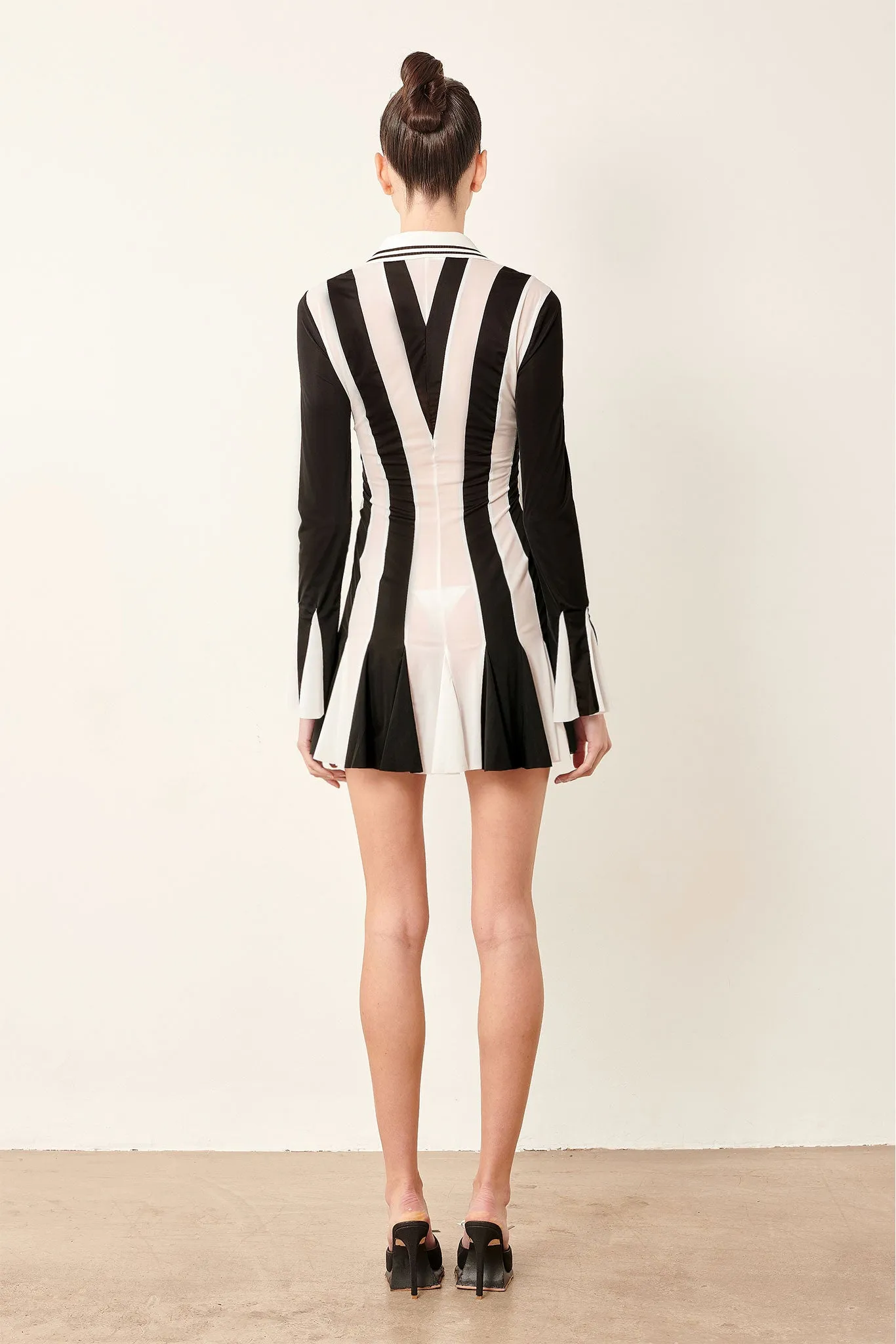 Dakota Dress Black/White Stripe