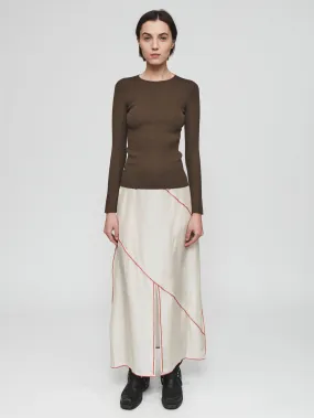 Deconstructed Midi Skirt in Chalk