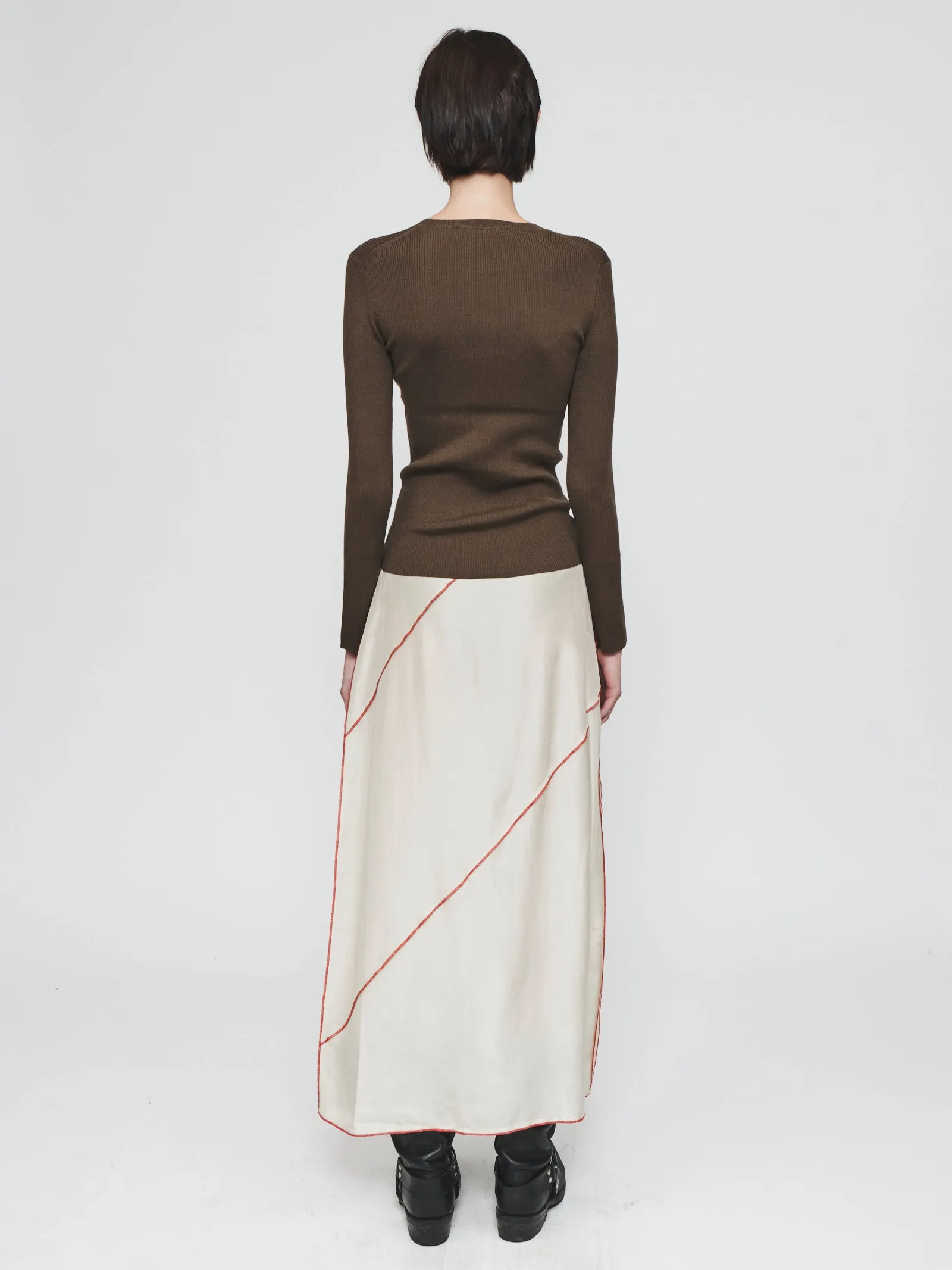 Deconstructed Midi Skirt in Chalk