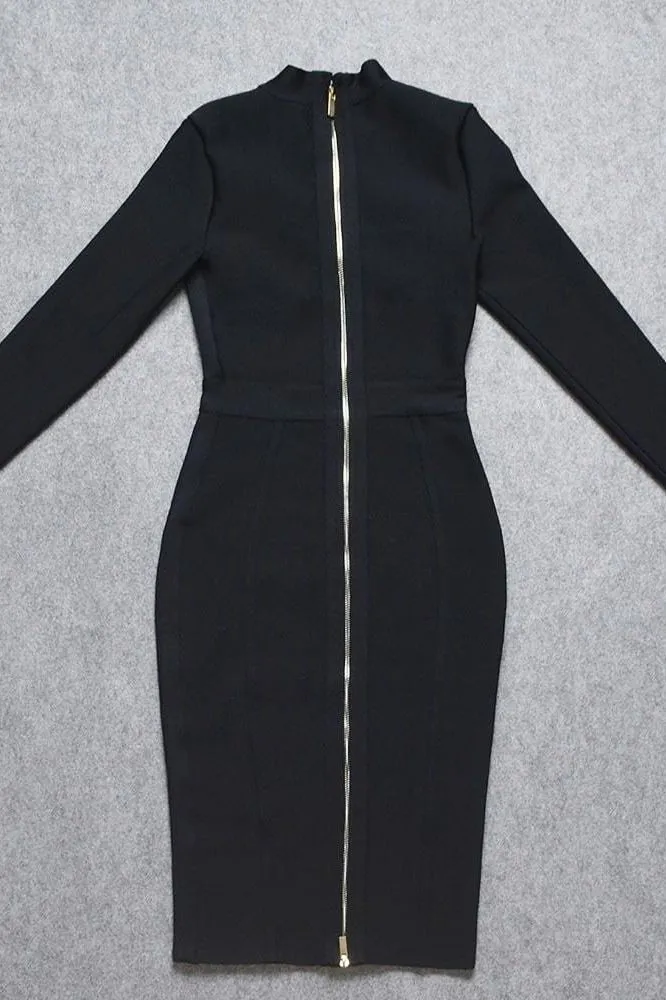 Dee Long Sleeve Bandage Dress - Classic Black