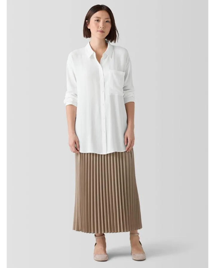 Eileen Fisher Woven Wool Silk A-Line Skirt