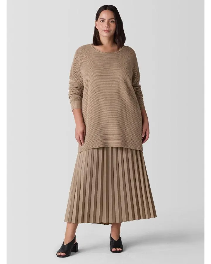 Eileen Fisher Woven Wool Silk A-Line Skirt