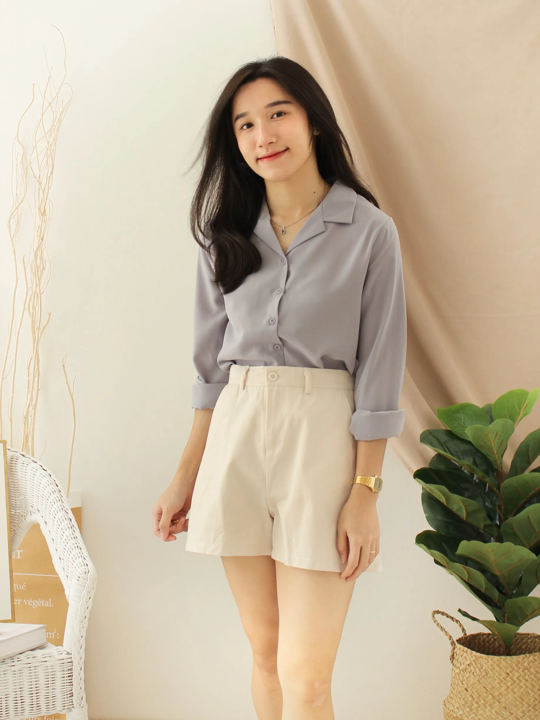 ELINIE Collar Blouse (Anti- Wrinkle Fabric)