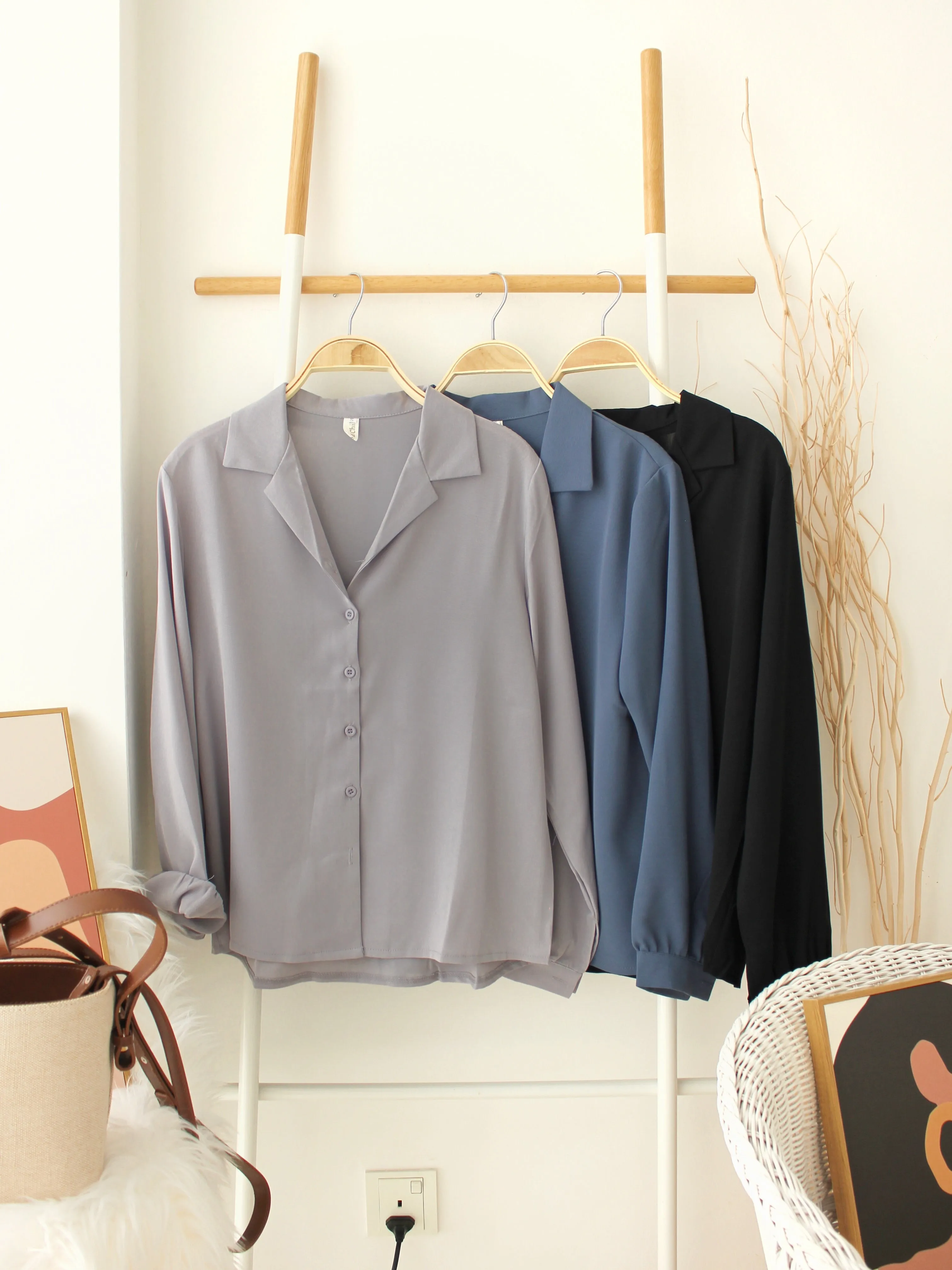 ELINIE Collar Blouse (Anti- Wrinkle Fabric)