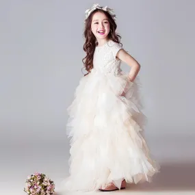 Girls Party Tulle Long  Ball Gowns