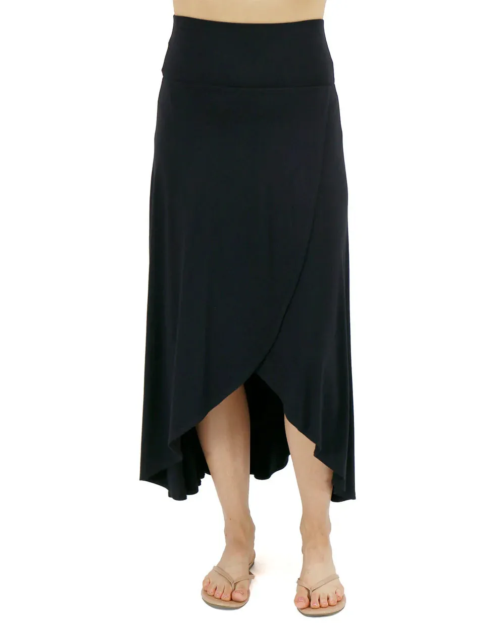 Grace & Lace Wrap High-Low Maxi Skirt - Black