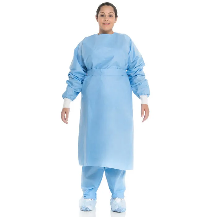 Halyard Protective Procedure Isolation Gowns with Knit Cuffs Fluid-Resistant 3-layer SMS Fabric 10-Pack