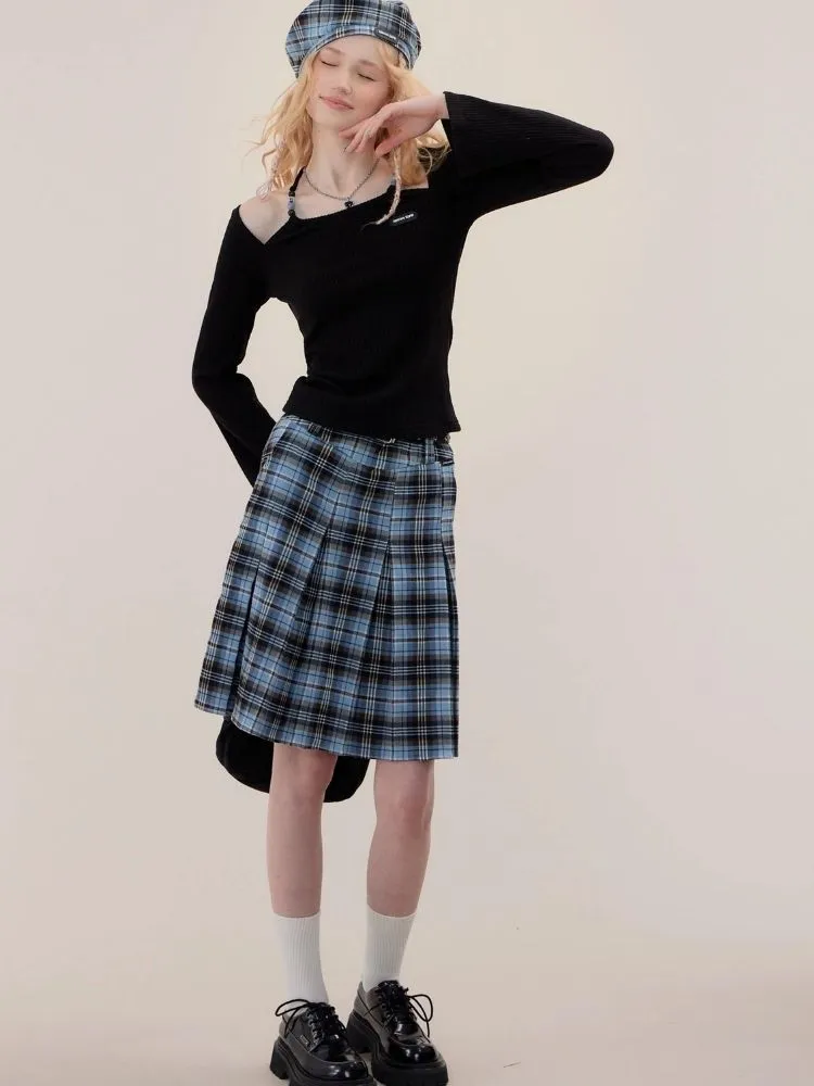 High waist slim A-line pleated skirt【s0000003778】