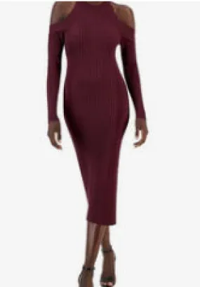 I.N.C. Brand Women's Cold Shoulder Ribbed Bodycon Dress