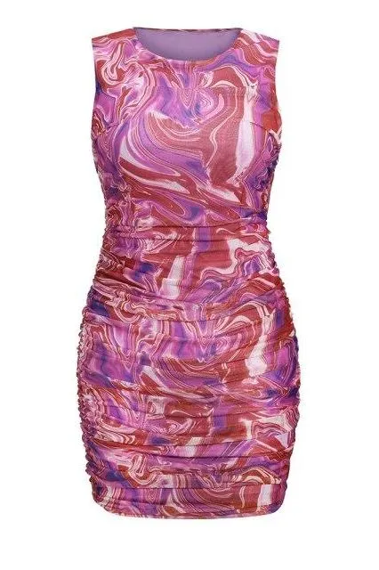 Isla Bodycon Wrap Mini Dress - Magenta Pink