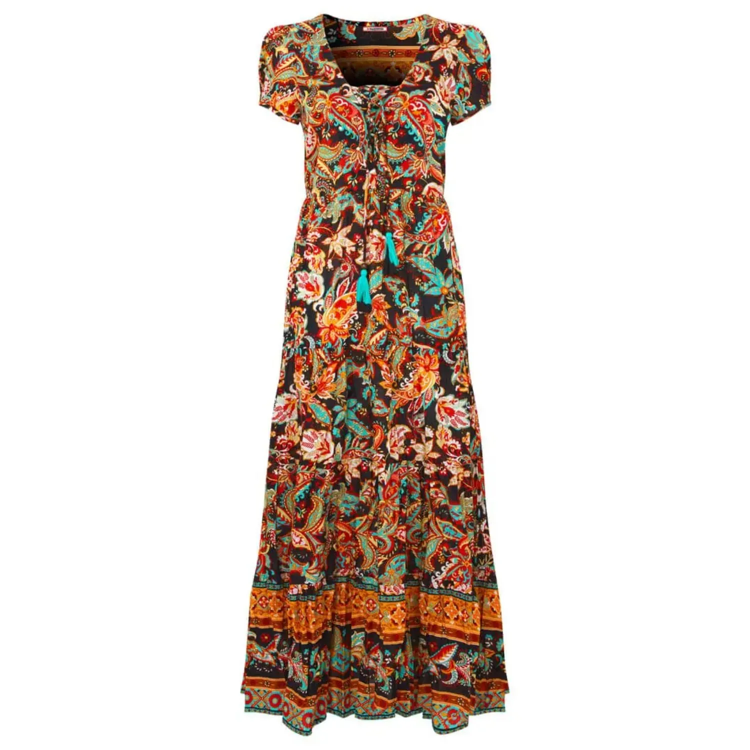 Joe Browns 10 Multi-Coloured Saffron Border Print Dress