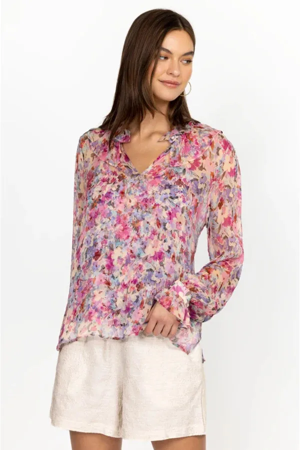 Stylish Johnny Was Cora Ruffle Blouse