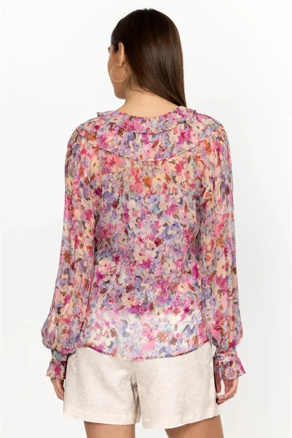 Stylish Johnny Was Cora Ruffle Blouse