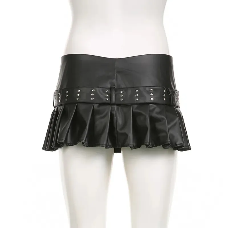 Kasie Leather Super Mini Skirt