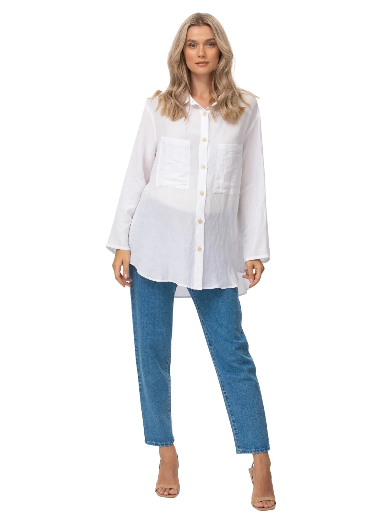 Liza Maternity Shirt - Cream White