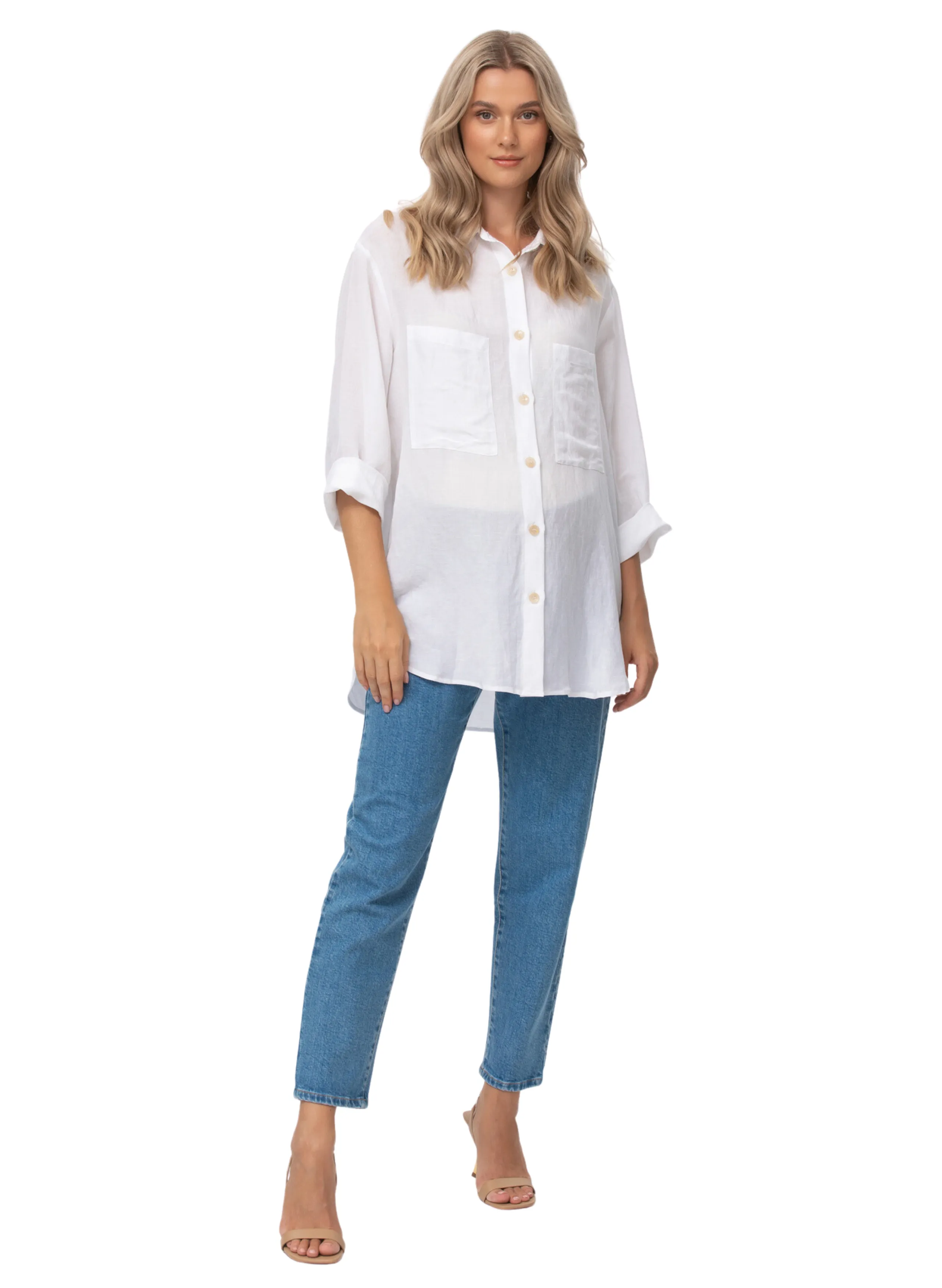 Liza Maternity Shirt - Cream White