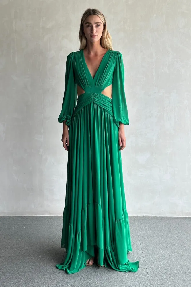 Long Sleeve Cut-Out Maxi Dress