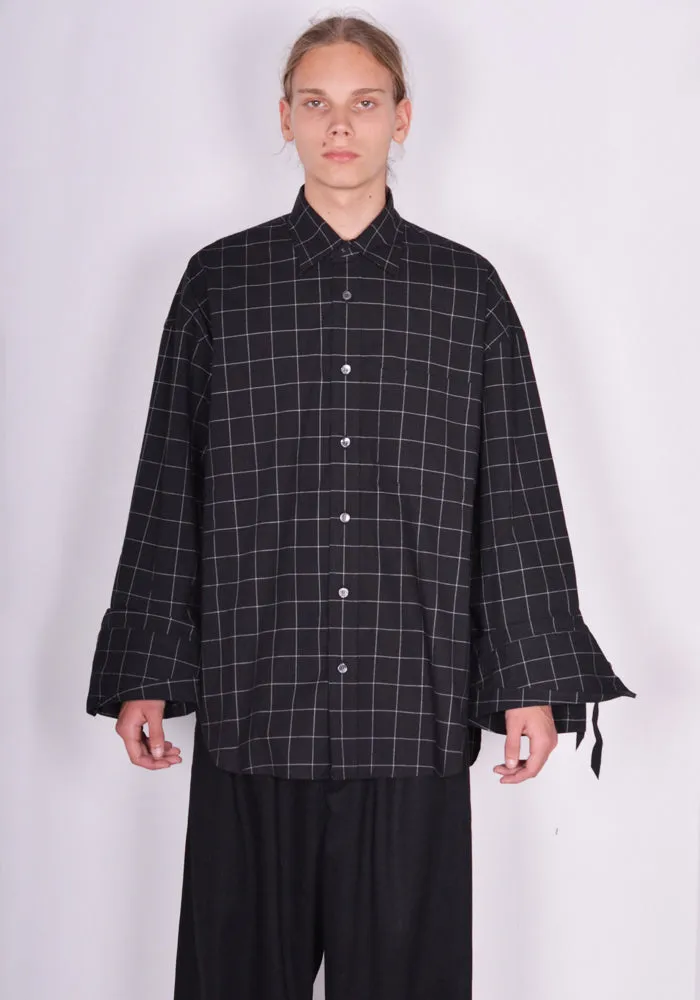 MARINA YEE FW23-0056-003 UNISEX MAXI SHIRT BLACK/WHITE