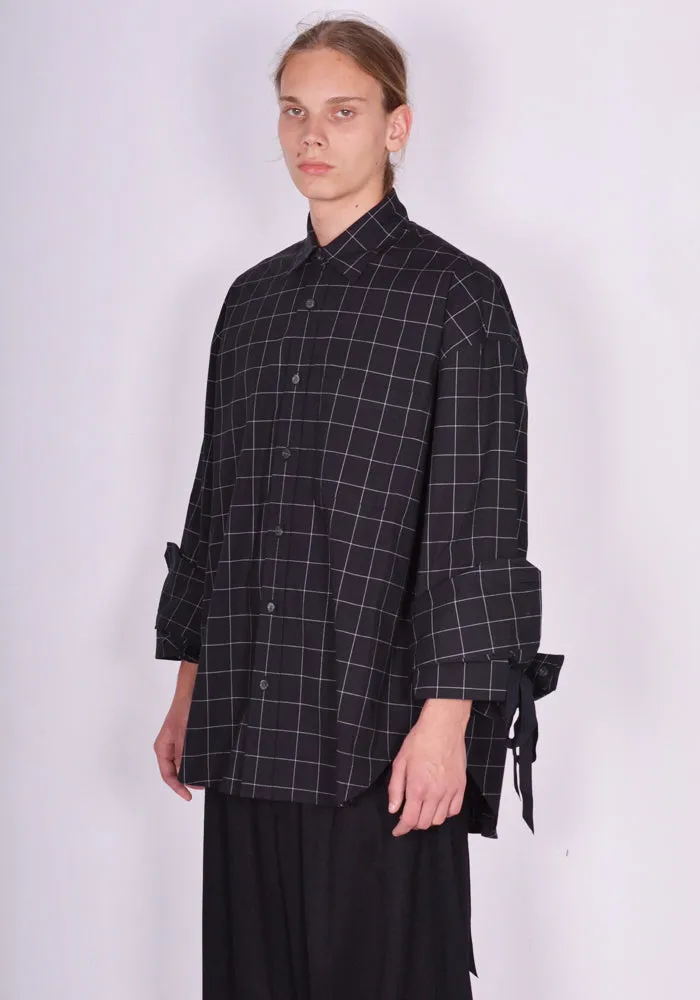 MARINA YEE FW23-0056-003 UNISEX MAXI SHIRT BLACK/WHITE