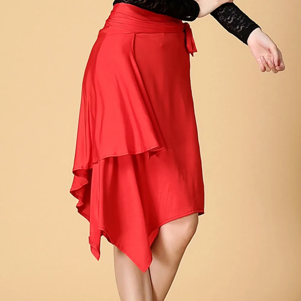 Mid Length Asymmetrical Wrap Dance Skirt