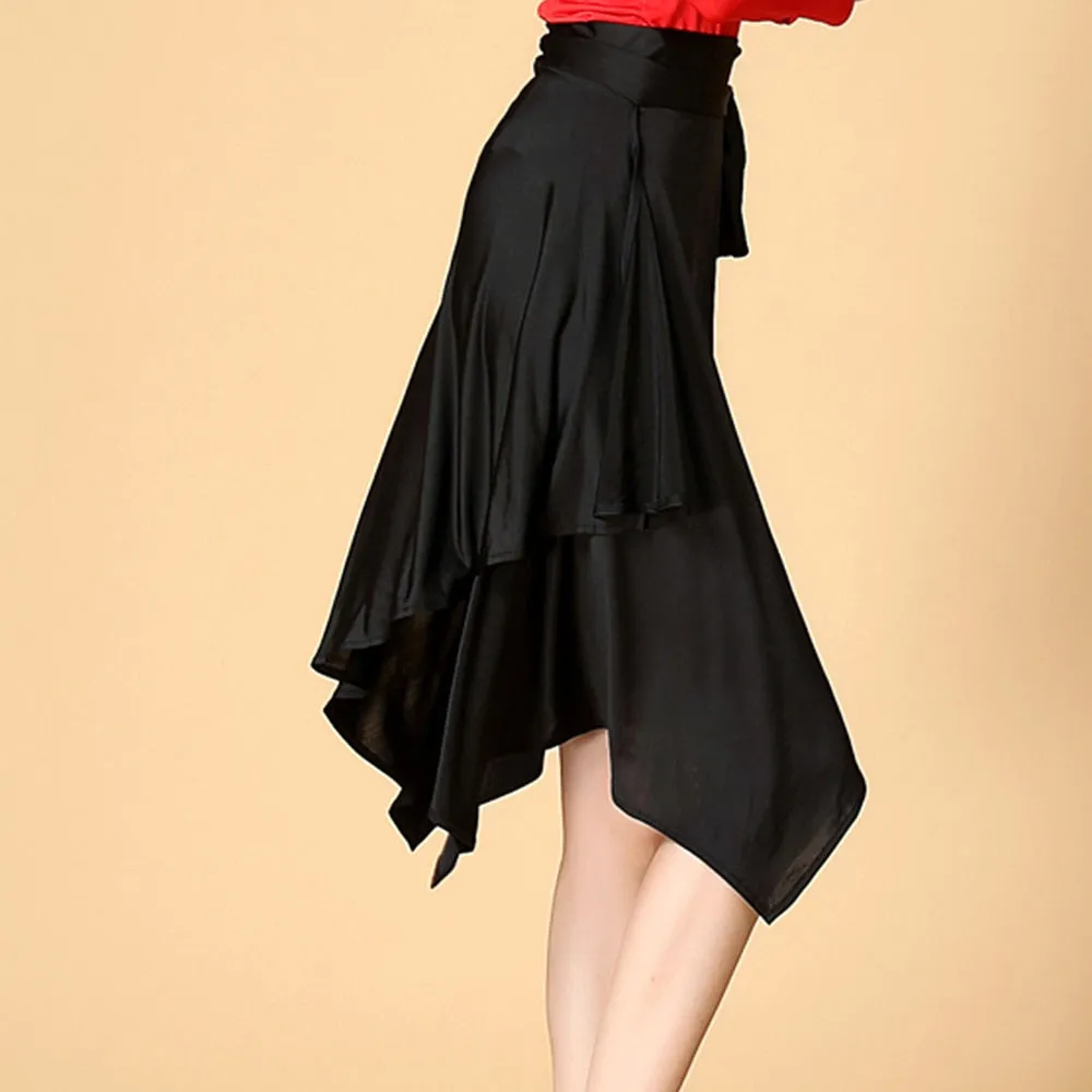 Mid Length Asymmetrical Wrap Dance Skirt