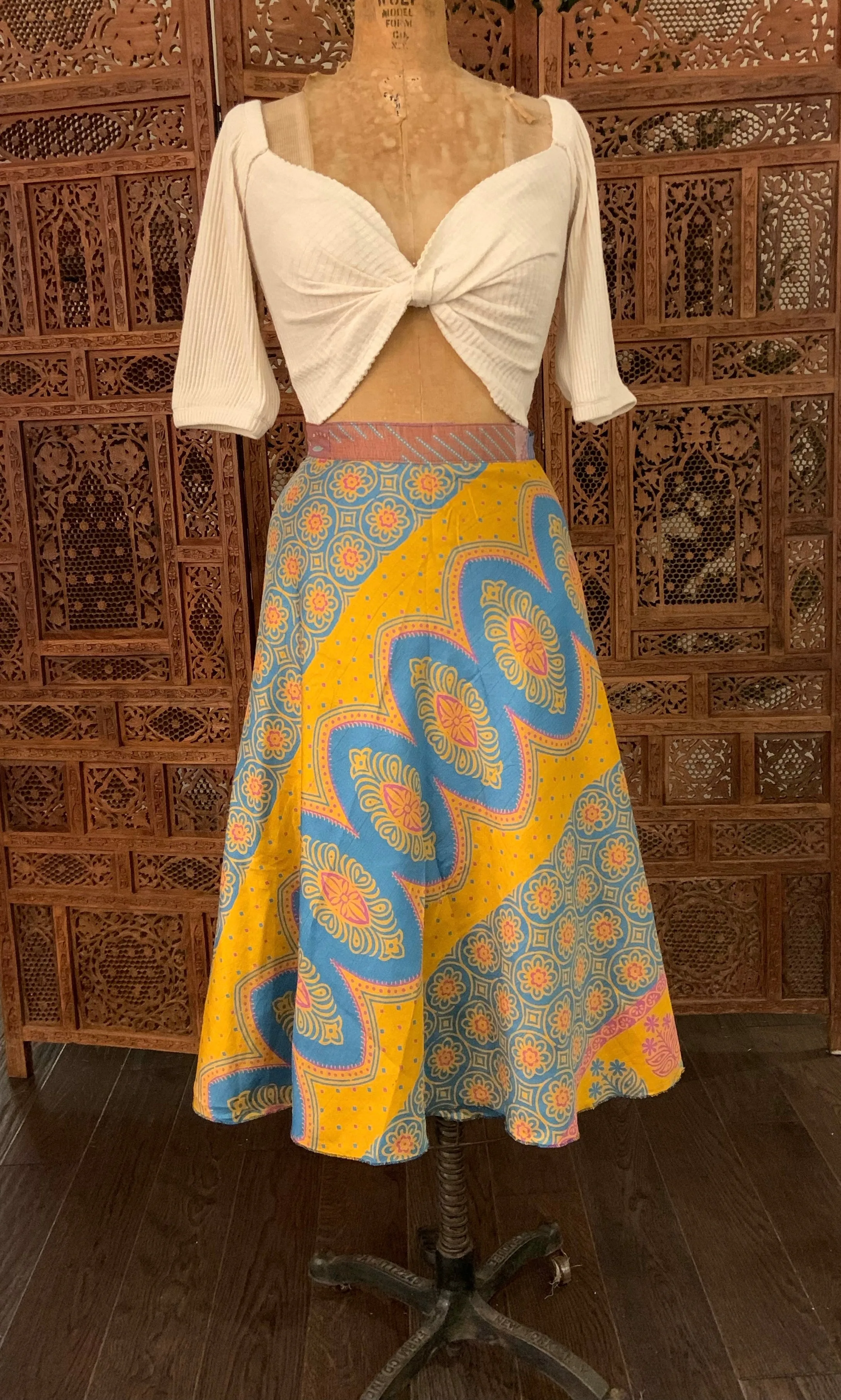 Midi Multi Wear Reversible Skirt - Yellow Mix