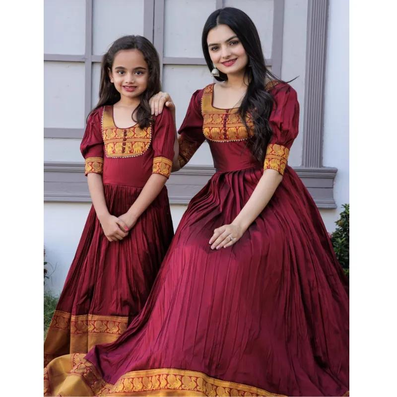 Mother and Daughter Same Matching Gown Outfits Set