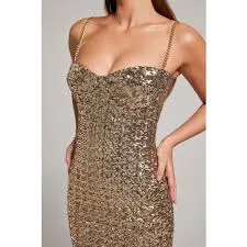 Nadine Merabi Nina Gold Dress