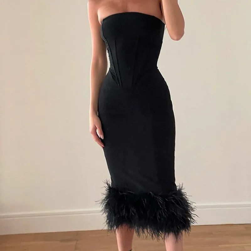 Priyanka Strapless Midi Dress