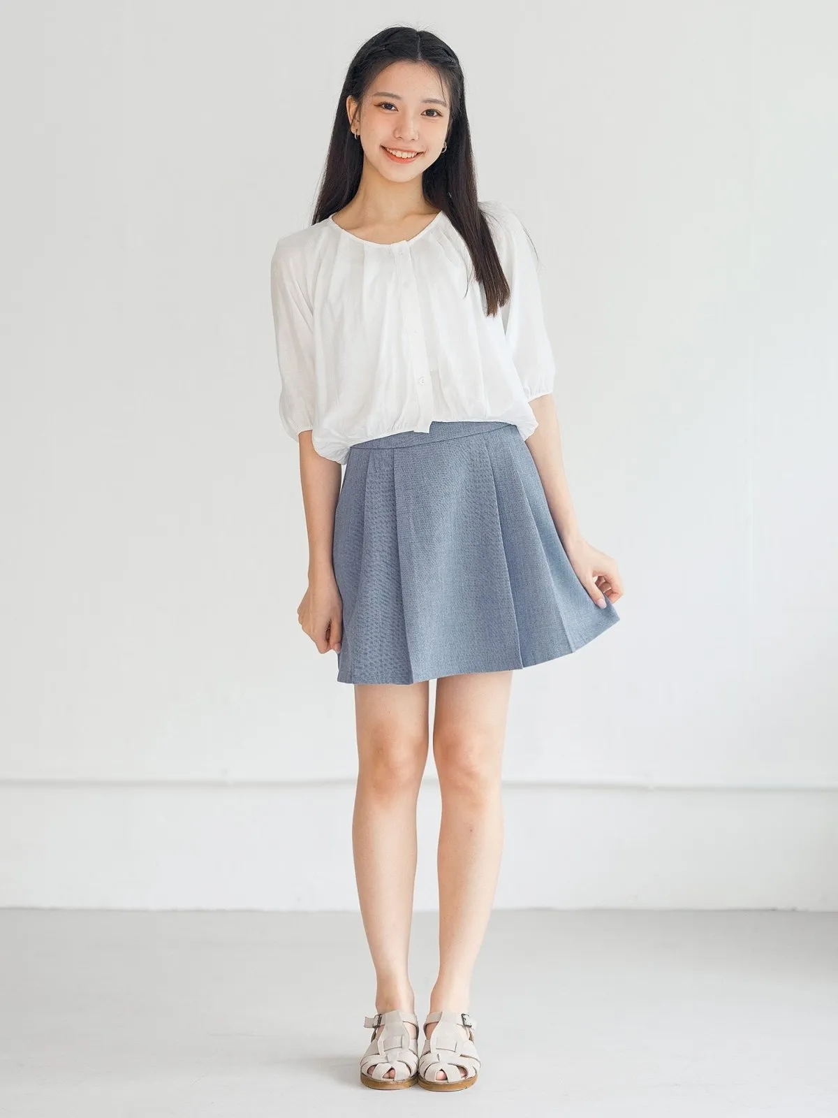 Simea Pleated Mini Skirt*