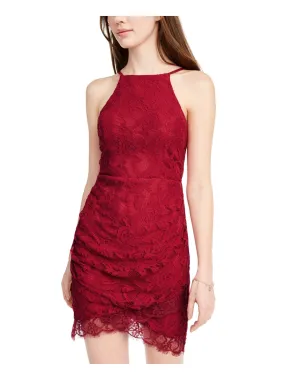 Speechless Women's Lace Sheath Dress Red Size Medium