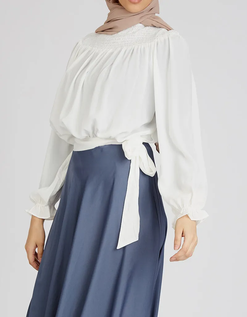 Tie Waist Chiffon Blouse